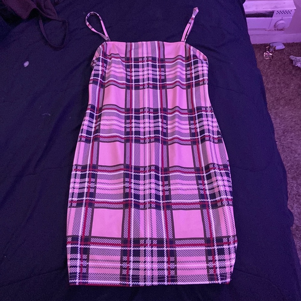 bodycon dress, plaid